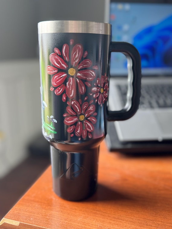 Hand painted 40oz tumbler, custom made to order, Personalized