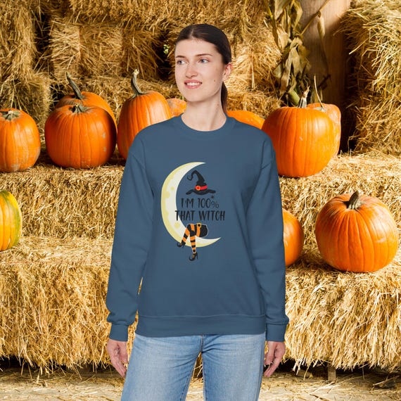 Witch Halloween Sweatshirt, Halloween Crewneck Shirt, Witchy Clothing, Fall Sweater, Cute Halloween Sweater