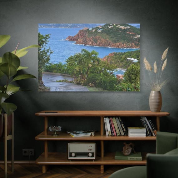 Tropical Vibes, Coastal Decor, Beach House Wall Art, St John USVI, Ocean Front - Matte Canvas,