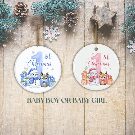 Personalized Ceramic Ornaments for Christmas Celebrations | Customizable Keepsakes for 1st Christmas, Baby Shower, Gifts, Seasonal Décor