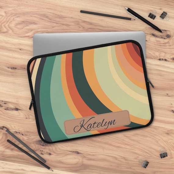 Abstract Laptop Sleeve, Personalized Tablet Case, Women's Laptop Protector, Fall Colors, Gift for Her