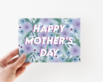 Mother's Day Card, Greeting Card, Floral Card, Hand Drawn Card, Greeting Card with Envelope, Card for Mom, Happy Mother's Day