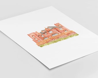 Digital Download - Highlands Ranch Mansion, Colorado Wedding Venue, Denver Venue Illustration, Watercolor Illustration