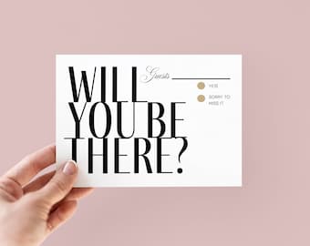 Modern Black and White RSVP Card Wedding Invitation Insert, Response Card - Customized by a Graphic Designer