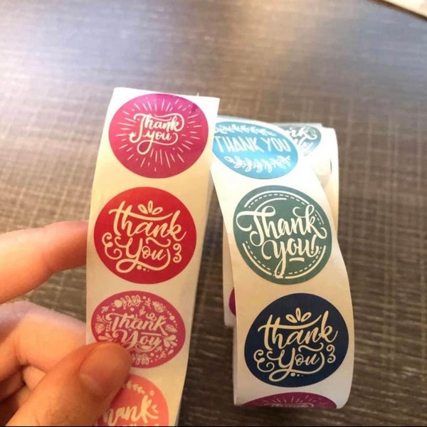 Thank you Stickers, Thank You Sticker, Craft Stickers, Product Packaging, 10ct, 25, 50, 75, 100, 500