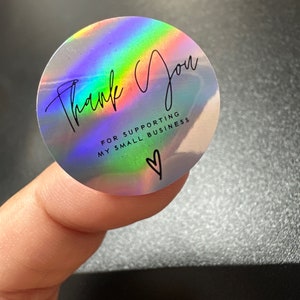 Silver Thank You Sticker, Thank You For Supporting My Small Business, Choose Your Count