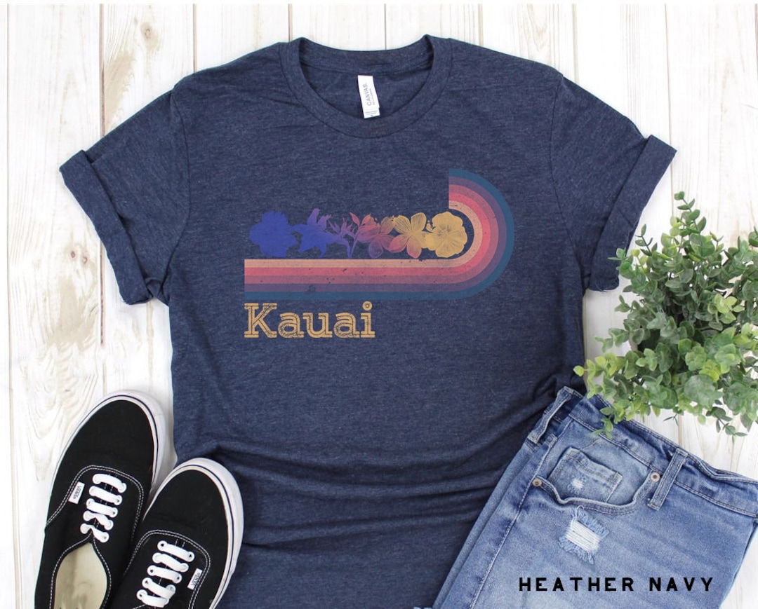 Kauai Retro T-shirt, Womens & Mens Vintage Style 70s 80s Kauai Tee ...