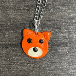 Cute Fox Necklace| Handmade Clay Fish Hook Necklace