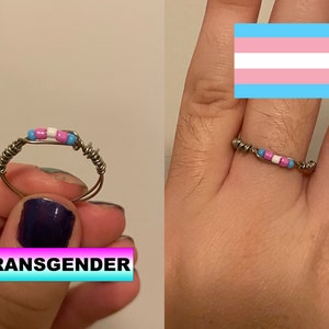 Beaded Transgender Pride Ring