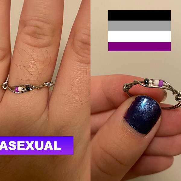 Beaded Asexual Pride Ring