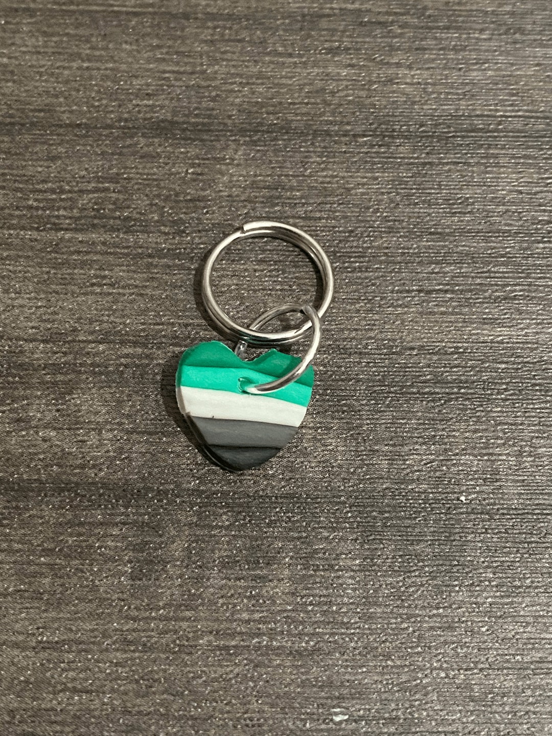 ♡aromantic♡ Aromantic Pride Flag Keychain, Aro Chevron Key Ring, Gift