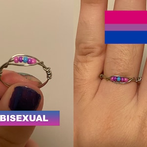 Beaded Bisexual Pride Ring