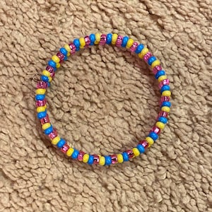 Pansexual/Panromantic Pride Bracelet | Handmade Beaded LGBTQ+ Pride Bracelet