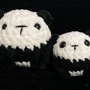 Cute Panda Plushie | Handmade Crochet Plushies Large or Small with Optional Keychain