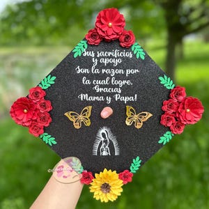 Jungfrau Maria Kappe - Klasse von 2025, Virgencita-Grad-Kappe, Abschluss-Topper, Glitzer-Grad-Kappe, grad-Kappe, mexikanischer Abschluss-Topper