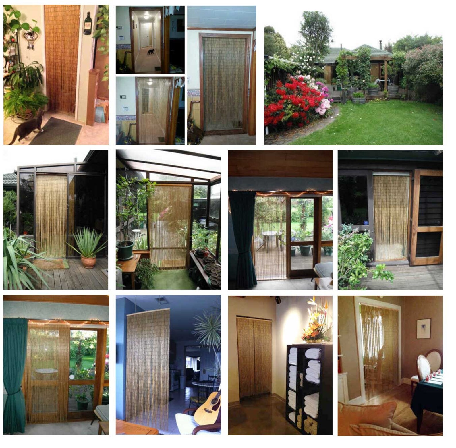 Natural Bamboo Bead Curtain Hand Made Home Decor Bamboo Etsy