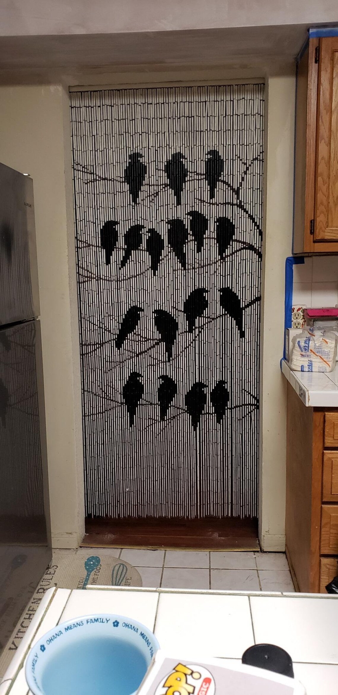 thumbnail image 2 of Handmade Bamboo Beaded Curtain - 36x80 Inch Multi-Color Parrot Design For Door/Window/Room Divider 2 of 5