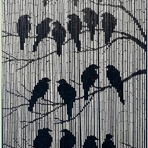 Birds Hand Painted Bamboo Beaded Curtains Doorway Room Divider Home Decor Wall Art Hanging
