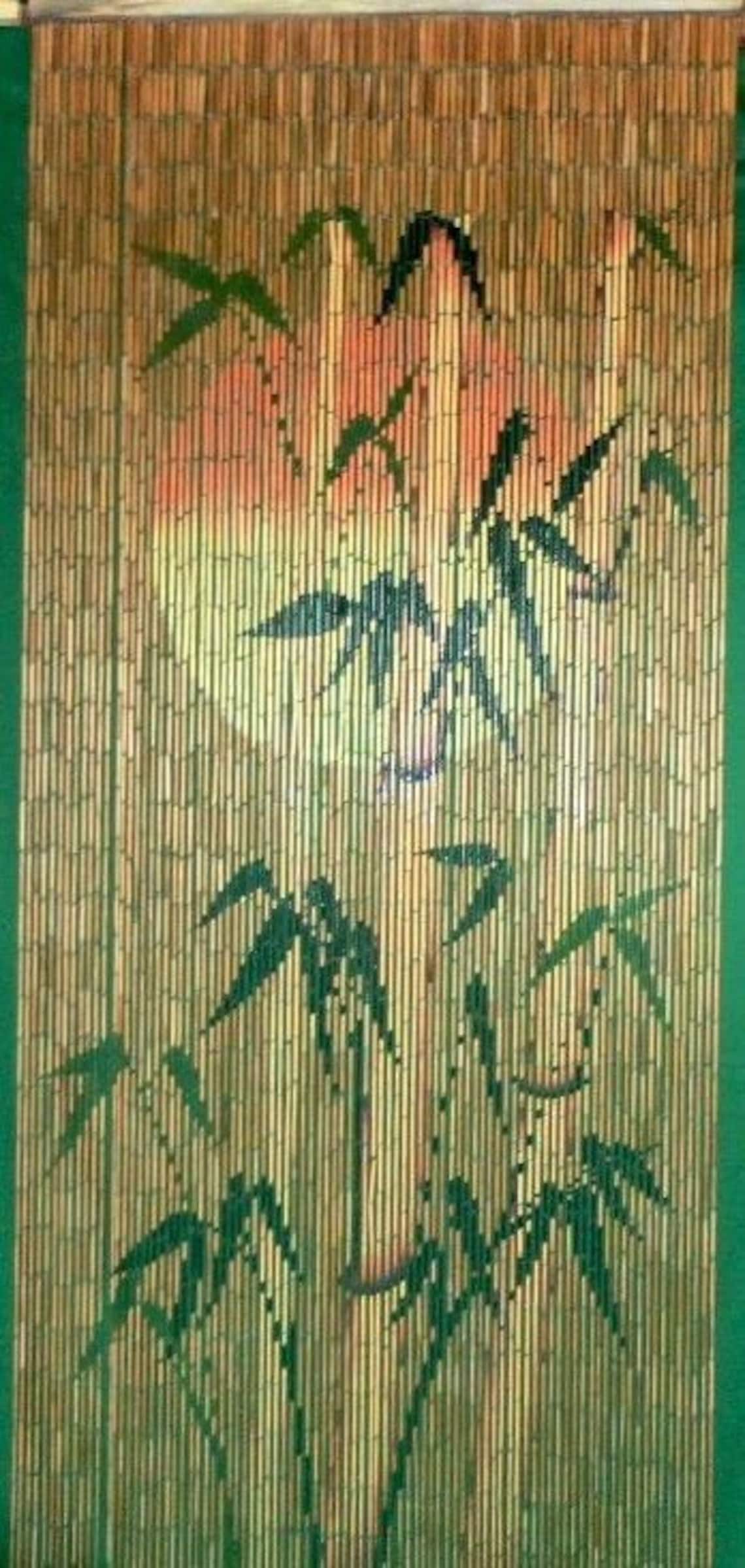 Bead Curtain Sun Bamboo Beaded Curtain Hand Painted Bamboo - Etsy