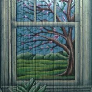 Window View Bamboo Beaded Curtains Hand Painted Bamboo Curtains - Door Beads - Doorway Curtain Bathroom Wall Art Hanging