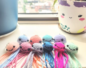 Crocheted Jellyfish Keychains