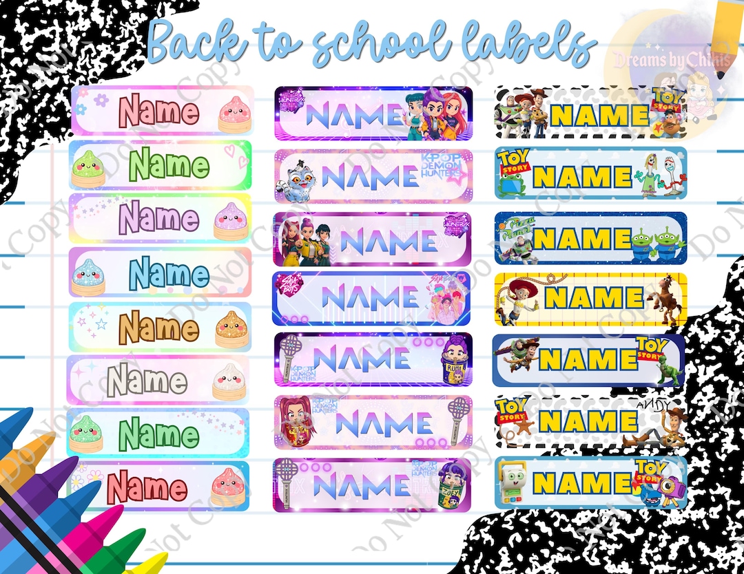 Personalized School Name Labels | Custom Back to School Stickers | Kids ...