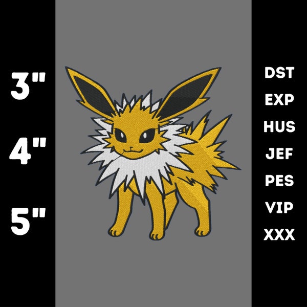 Jolteon, Pokémon, Machine Embroidery Design, Digital Download Only