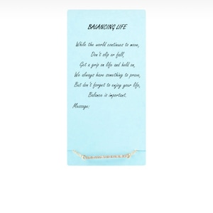 Bracelet avec une carte de message / BALANCING LIFE