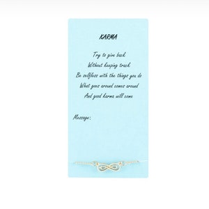 Bracelet avec une carte de message / KARMA