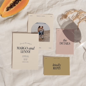 Minimalistische Hochzeitseinladung | Retro-Hochzeitseinladung | Einzigartige Hochzeit einladen | Bunte Hochzeitseinladungen | Moderne Hochzeitseinladungen