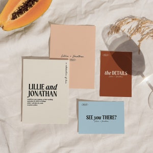 Mutige Hochzeit einladen | Retro-Hochzeitseinladung | Minimalistische Hochzeitseinladung | Helle Hochzeitseinladungen | Moderne Hochzeitseinladungen | Bunt