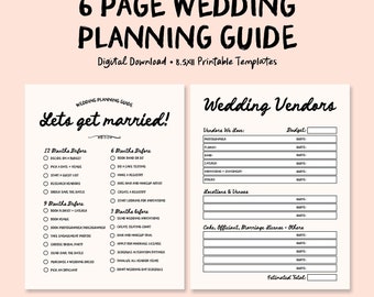 Wedding Planning Checklist | Wedding Checklist | Wedding Planning Guide | Printable Wedding Planner | Wedding Guide | Downloadable Checklist