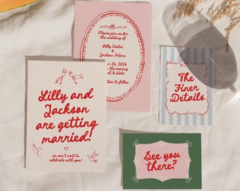 Vintage Wedding Invite | Retro Wedding Invitation | Unique Wedding Invite | Fun Wedding Invitations | Bold Wedding Invitations | Fun Invites