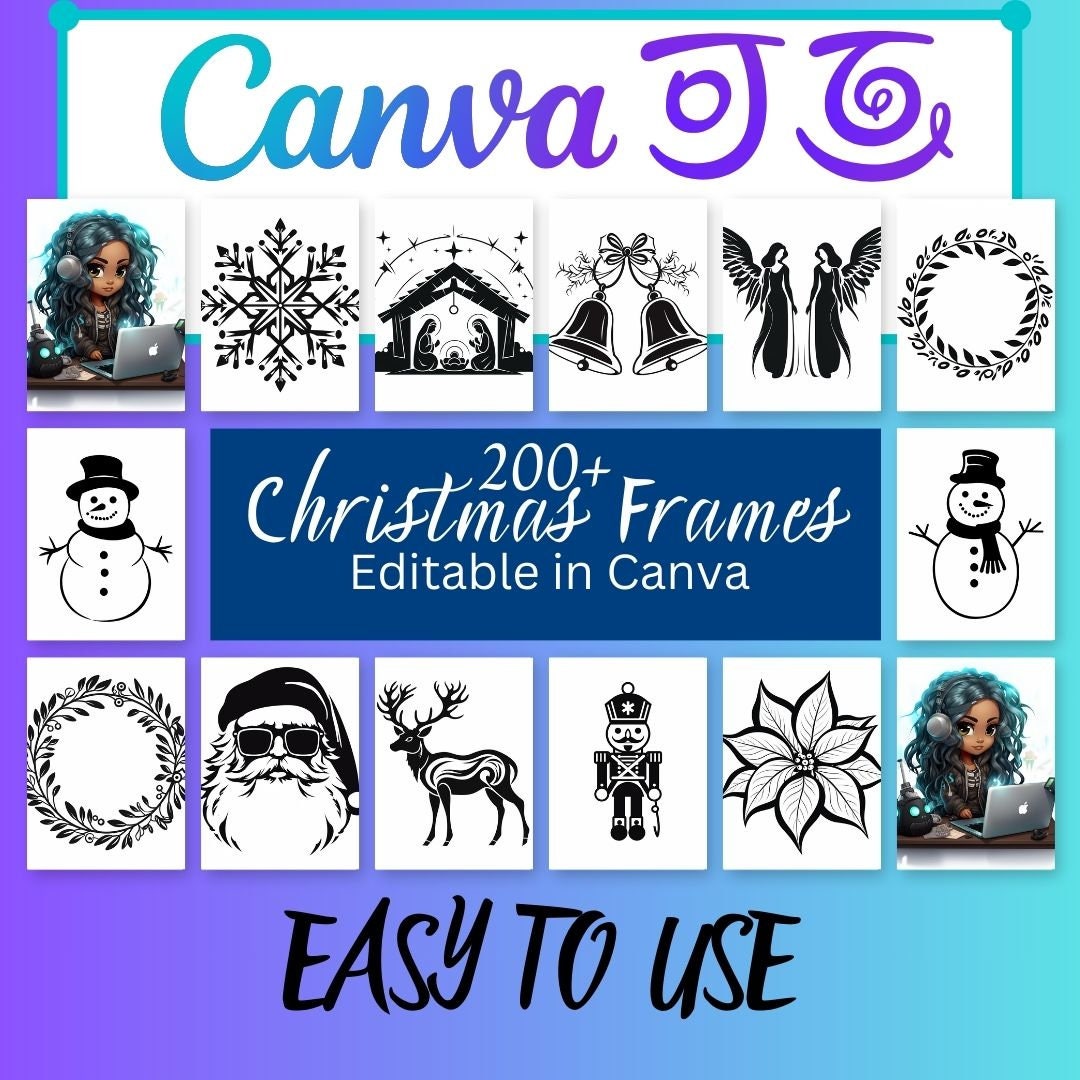 200+ Christmas Frames for Canva (digital Download) - Etsy
