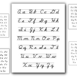 Cursive Lettering Chart // Handwriting Printable // Logic of English (LOE) Cursive Alphabet // 5 Different Styles // Homeschool Resource