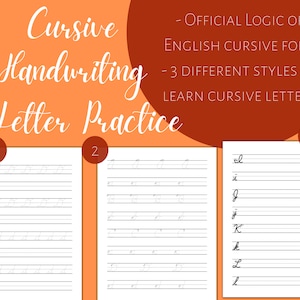 Cursive Handwriting Letter Practice // Logic of English (LOE) Font // 3 Different Styles, All Included // Printable