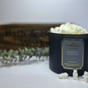 Wax Melt Bath and Body Works, acajou, bois de teck 0,75 oz ou 2,5 oz, fortement parfumé, à utiliser dans le chauffe-cire
