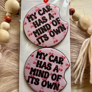 Funny car coaster set, car coasters, neoprene coasters, non clips coasters