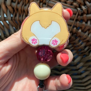 Corgi interchangeable badge reel, nurse badge, teacher badge, cute dog