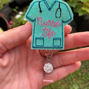 Badgehaspel van scrubvilt, verwisselbare badge, badgehaspel, verpleegsterbadge