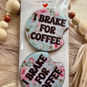 Funny car coaster set, car coasters, neoprene coasters, non clips coasters