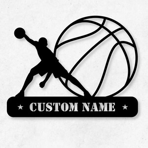 Personalized Basketball Metal Sign, Custom Basketball Metal Wall Art, Basketball Room Decor, Basketball, Boys Room Wall Decor, Gift For Son