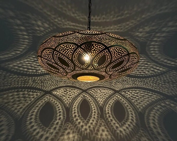 Lighting, Moroccan Brass Ceiling Light, Elegant Hanging Light, pendant light