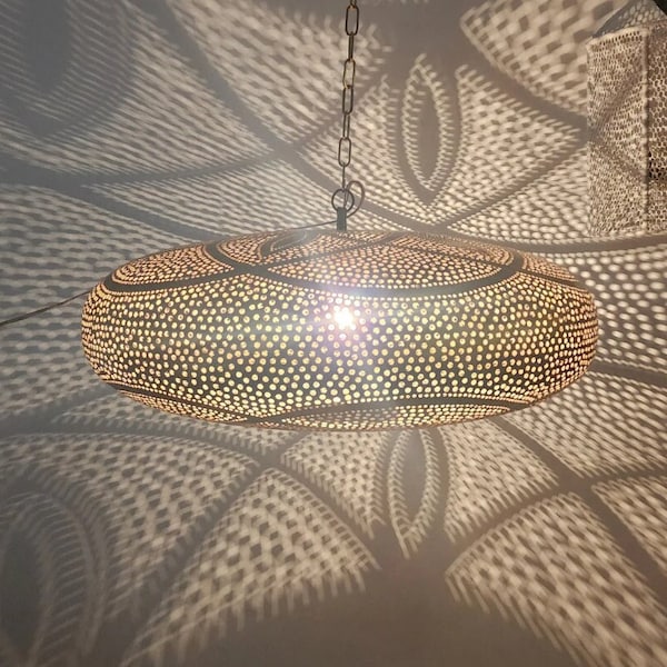 Modern Moroccan Brass Ceiling Light, Elegant Pendant Light
