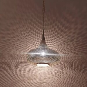 Suspension Shapur - métal perforé coloris argenté