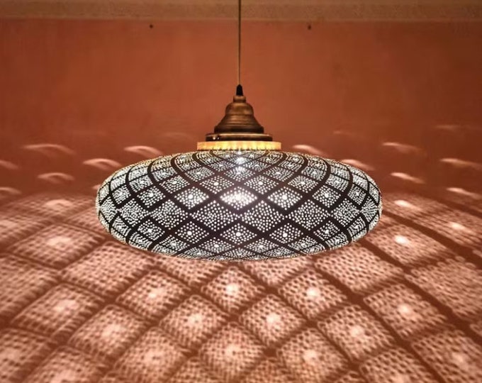 Moroccan Pendant Light Brass, Moroccan lamp Copper Handmade Engraved, New Home Decor Lighting