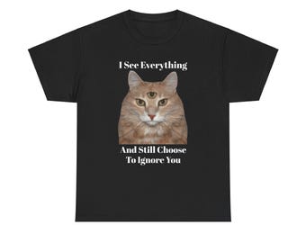 Dreiäugiges Katzen-T-Shirt - Lustiges Unisex-Grafik-Shirt, schrulliges Design für Katzenliebhaber, trendiges minimalistisches Haustier-Shirt, perfektes einzigartiges Geschenk für Humor