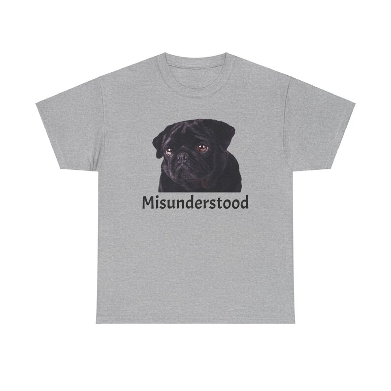Misunderstood Pug Tee - Süßes Unisex Shirt, entzückendes und schrulliges Design, perfektes Geschenk für Mops-Liebhaber und Hunde-Enthusiasten Bild 9