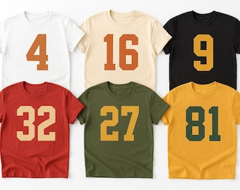 Camiseta personalizada con número de camiseta / Camiseta personalizada con nombre y número de equipo / Ropa deportiva / Camiseta para el día del partido / Regalo para fanáticos atléticos