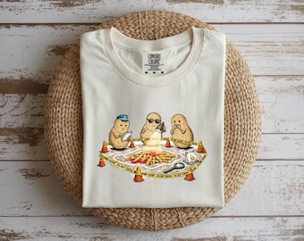 Crime Scene Fries Graphic Tee | Food Humor Comfort Colors Shirt